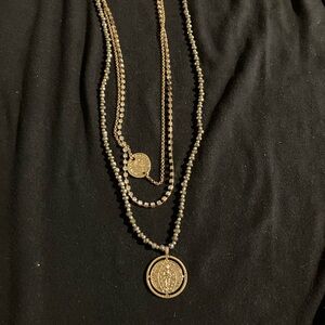 Triple-Layer Gold Coin Pendant Necklace - Women's Jewelry